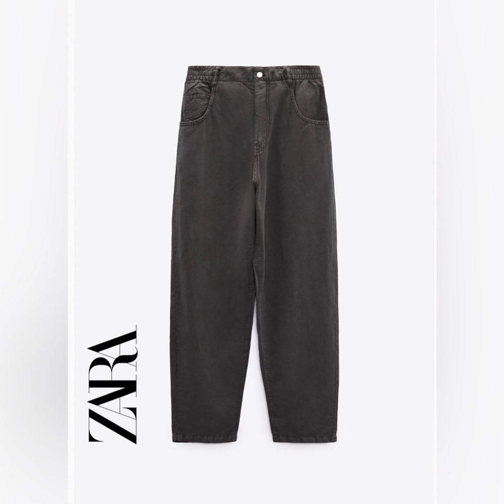 ZARA Relaxed Fit Linen Blend Pants